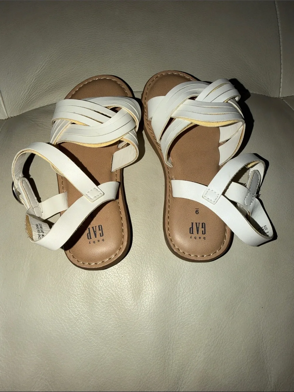 GAP White Braided Strappy Kids Sandals